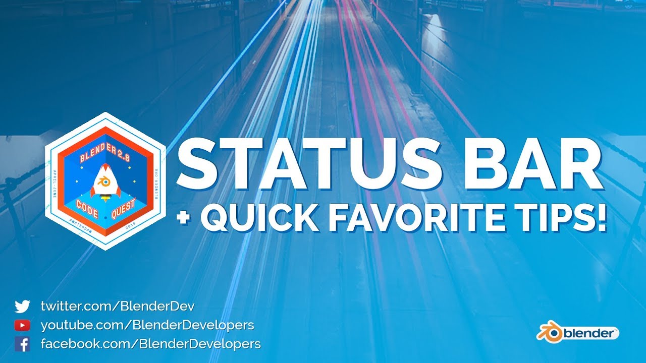 Status Bar (& Quick Favorite Tips!) Blender 2.8 Code Quest