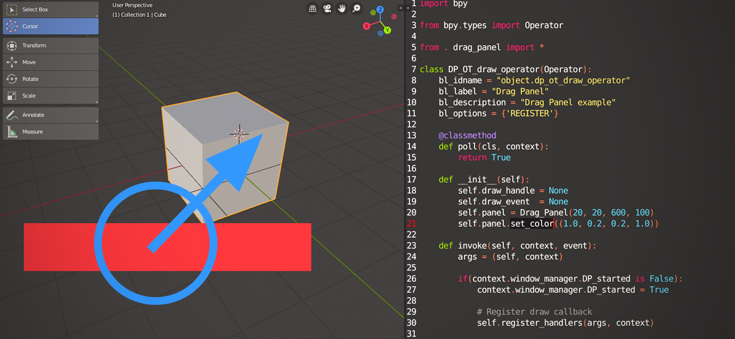 Blender 2.8 GPU module API Draggable UI widgets BlenderNation