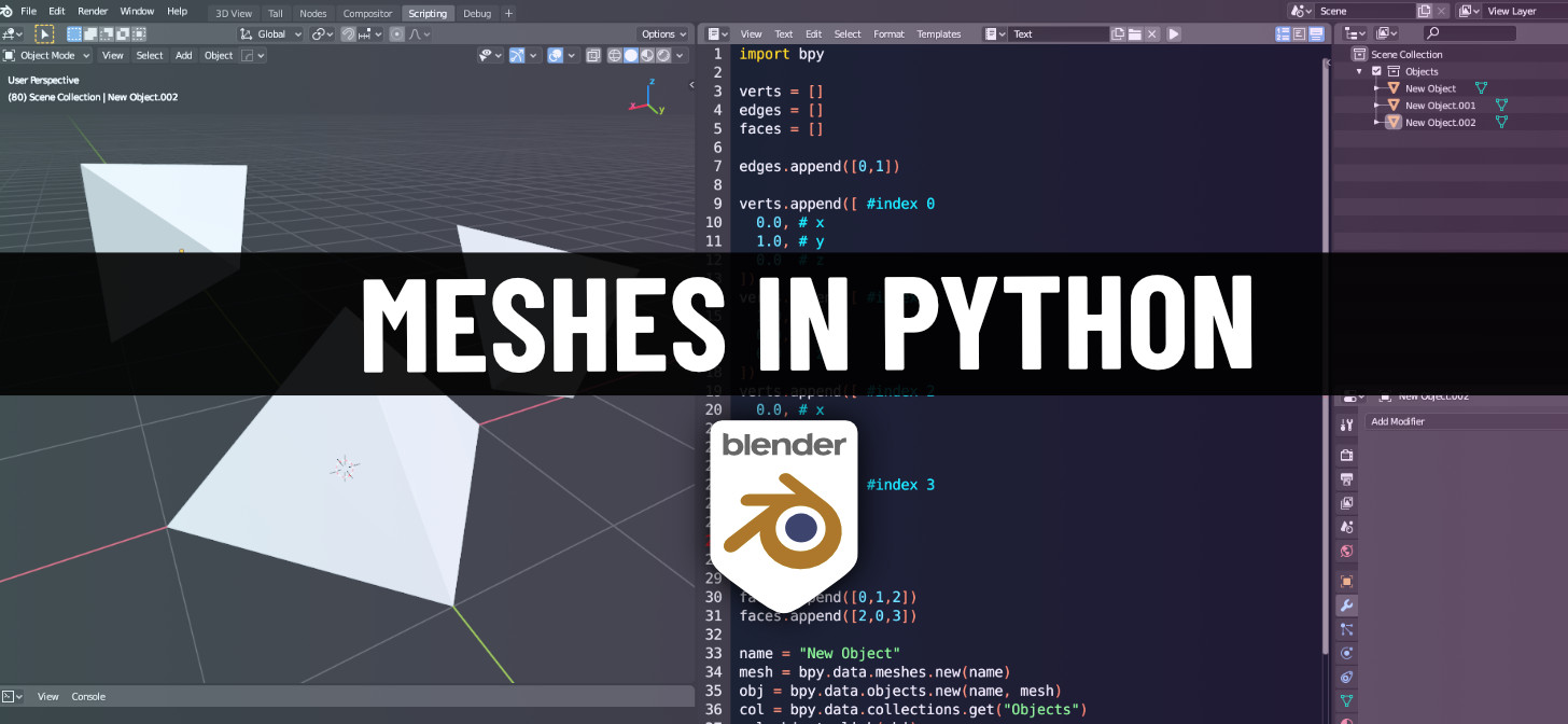 How to Make Meshes with Python in Blender! BlenderNation