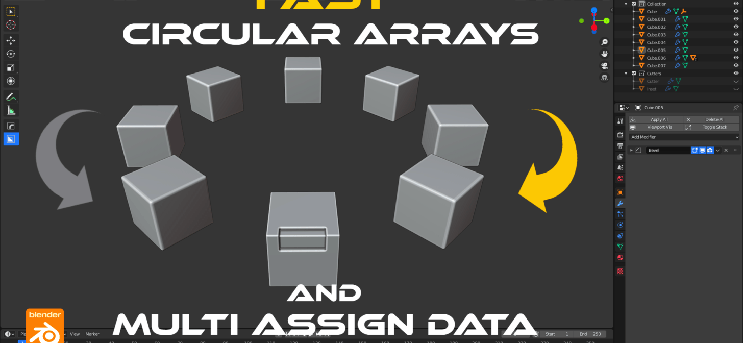 Circular Array and Multi Assign Data BlenderNation