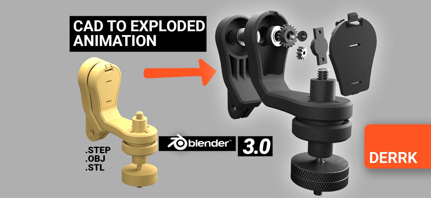 How to create an exploded view animation from a CAD file in Blender 3.0