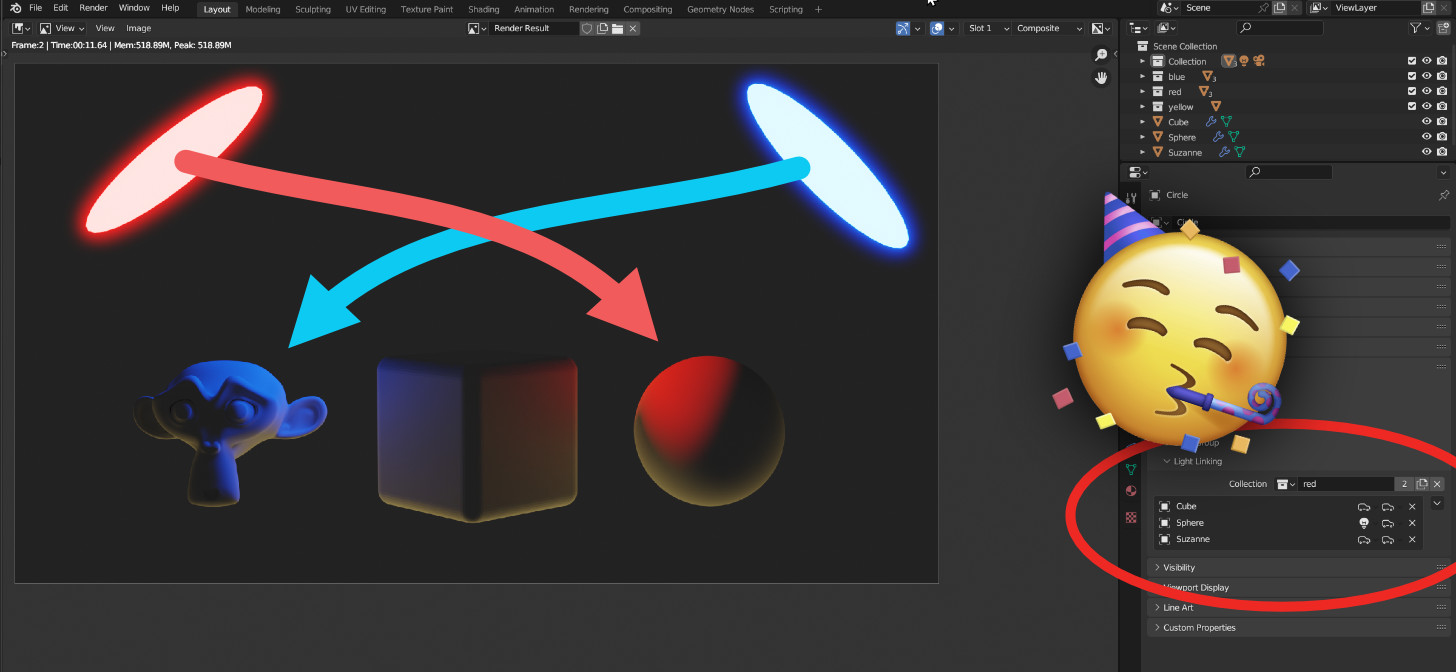 Light Linking in Blender Closer than Ever Experimental Build Now