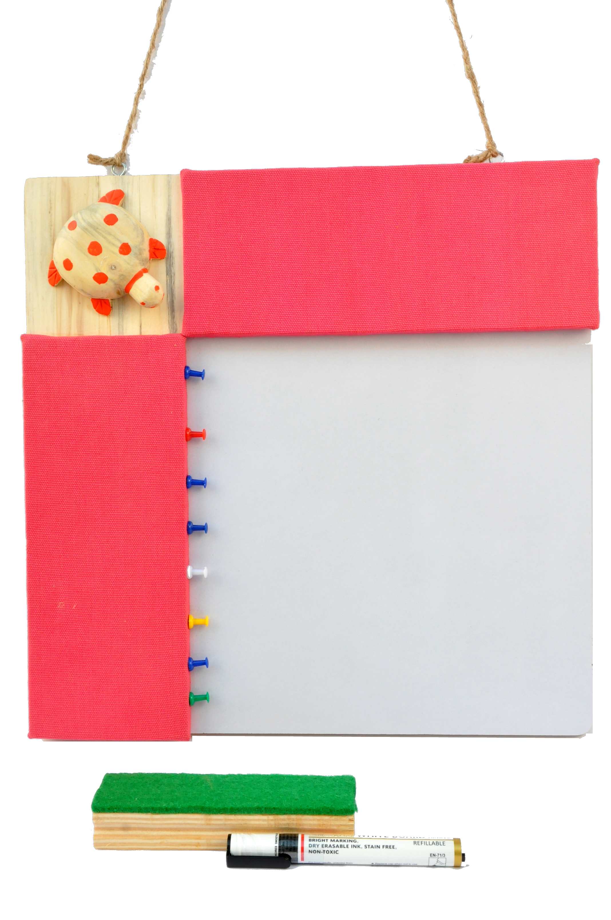 Pinboard + Whiteboard Combination Board Turtle (Pink) BlessdBuy