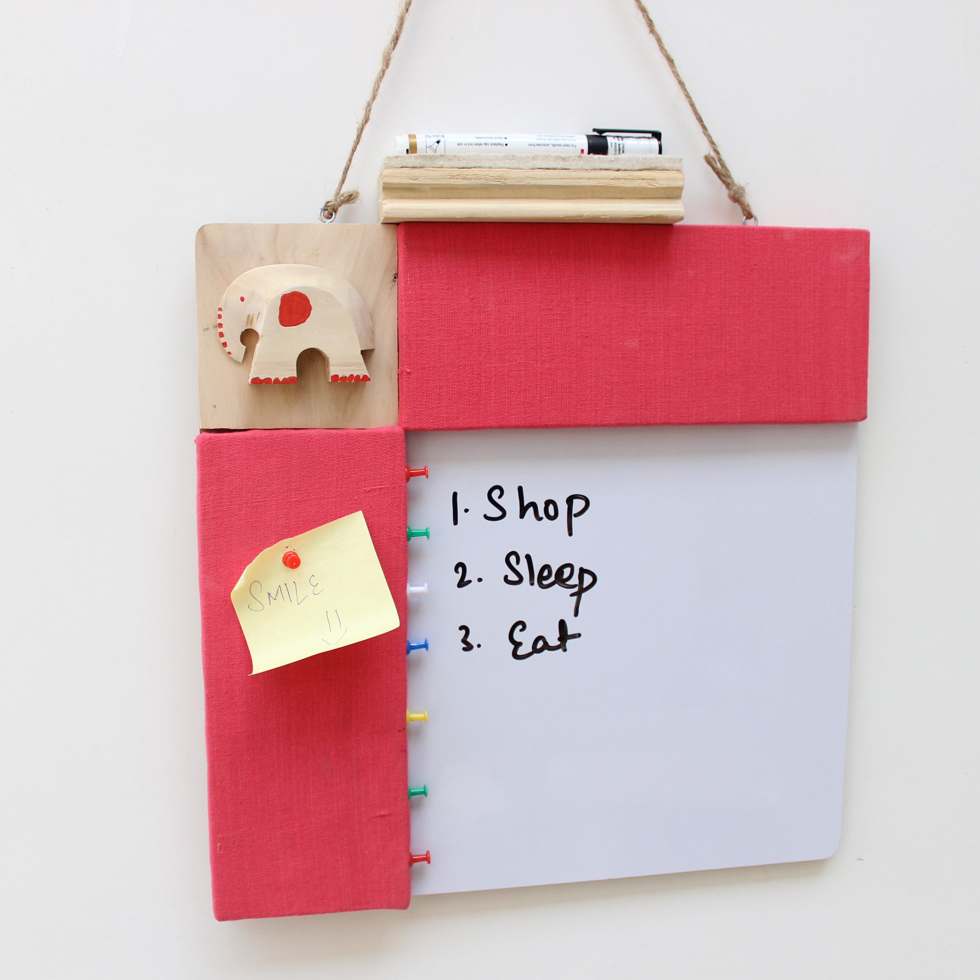 Pinboard + Whiteboard Combination Board Elephant (Pink