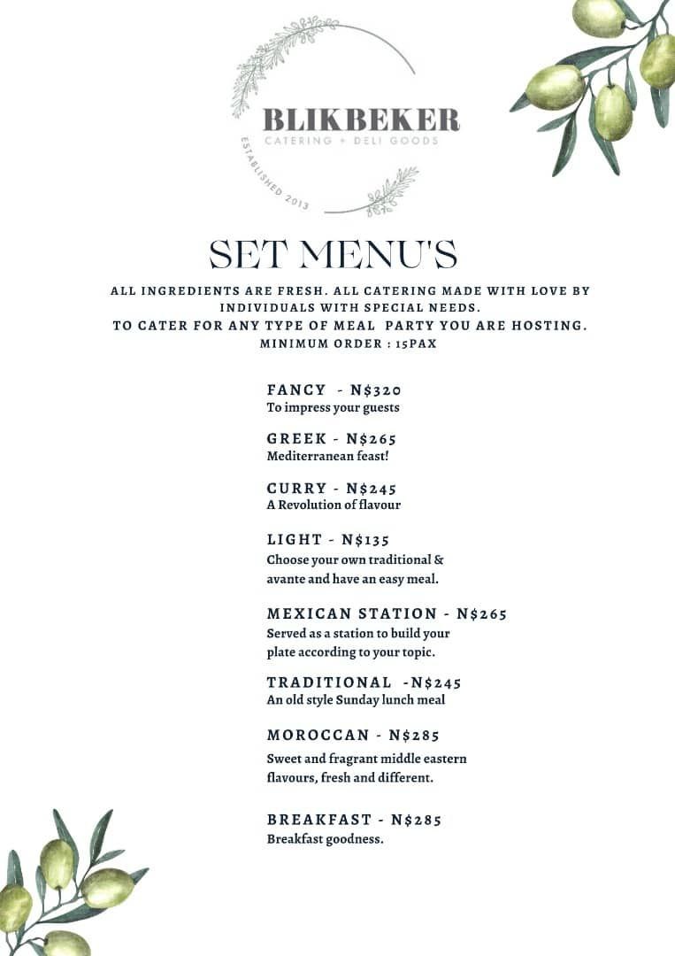 Set Menu Blikbeker Catering