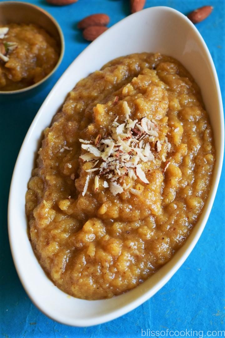 Seb Badam Halwa (Apple Almond Halwa) Bliss of Cooking
