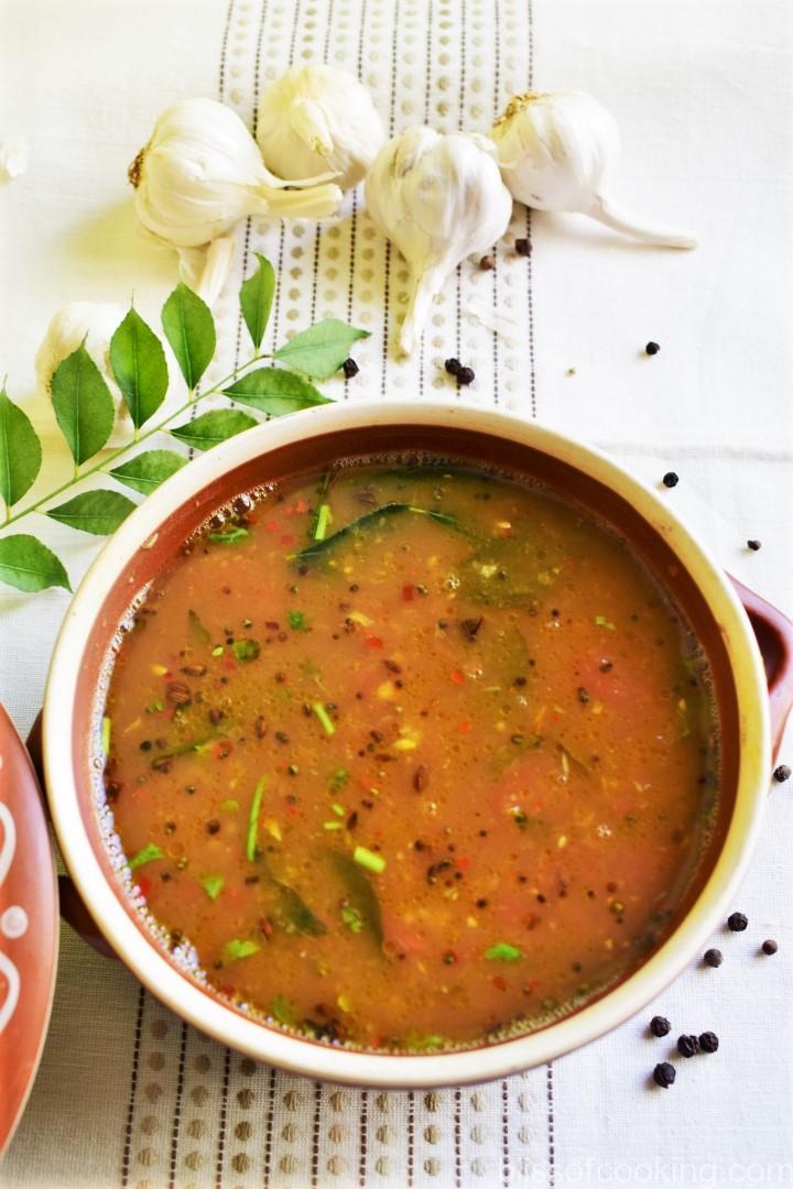 Garlic Pepper Tomato Rasam Bliss of Cooking