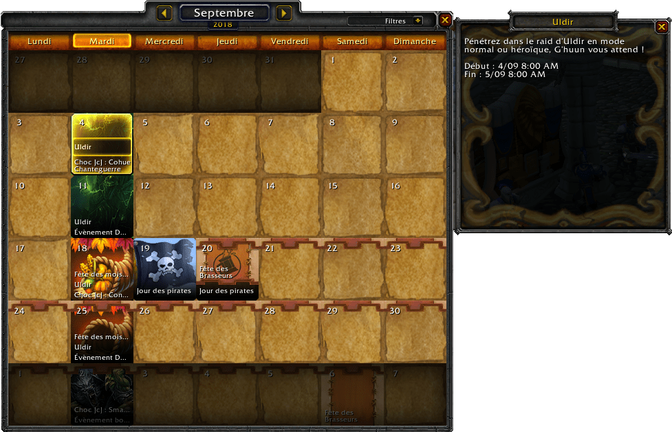 Le calendrier d'ouverture du raid Uldir dans Battle for