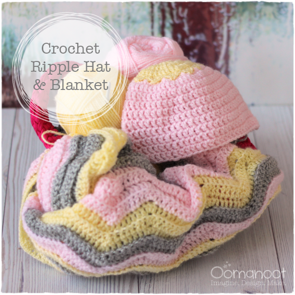 Crochet Ripple Hat & Blanket Baby Gift Oomanoot