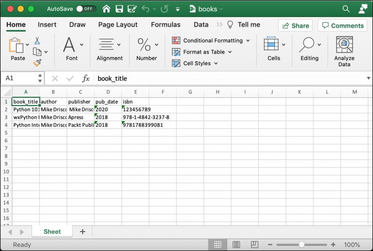 Converting CSV to Excel with Python Mouse Vs Python