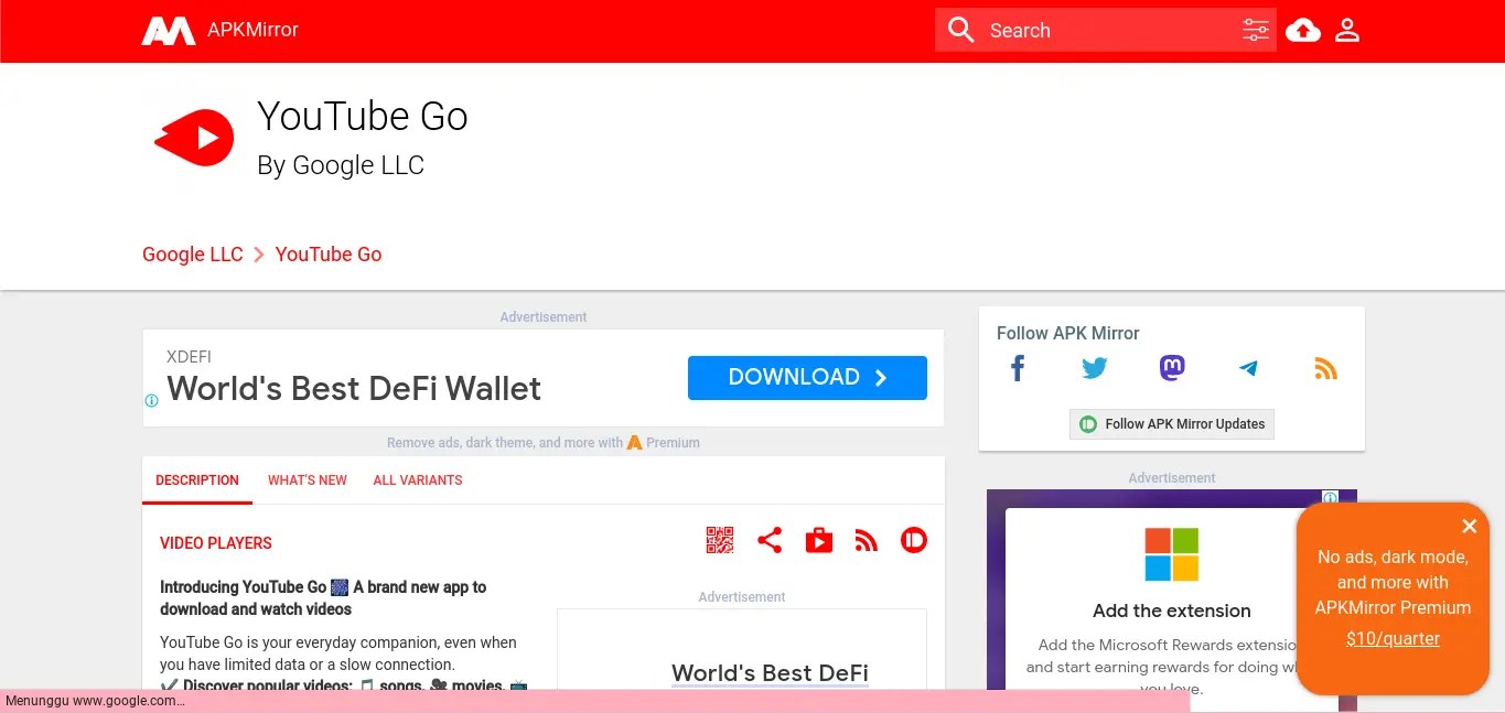 Link Download Youtube Go APK 2023
