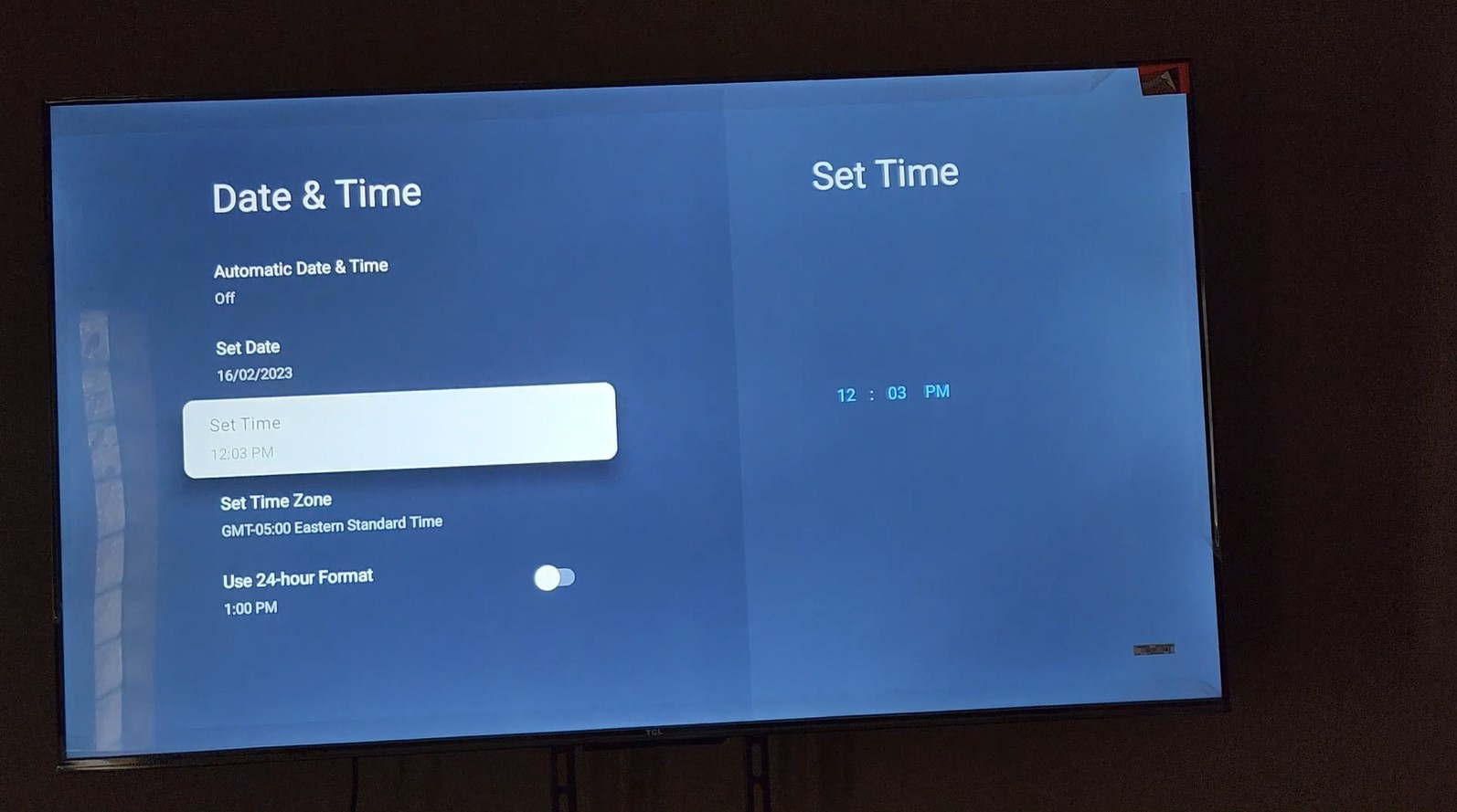 TCL Google TV Change Time and date BlogTechTips