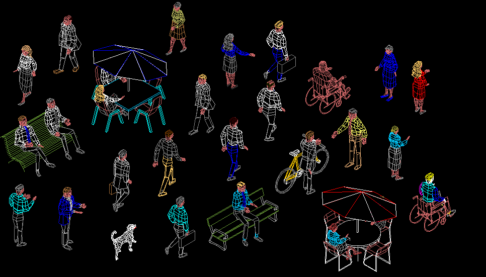 Bloques AutoCAD Gratis Librerias de personas en 3 dimensiones