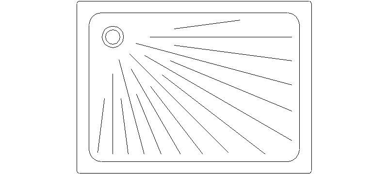 Bloques AutoCAD Gratis de Plato ducha rectangular, de 980x720mm