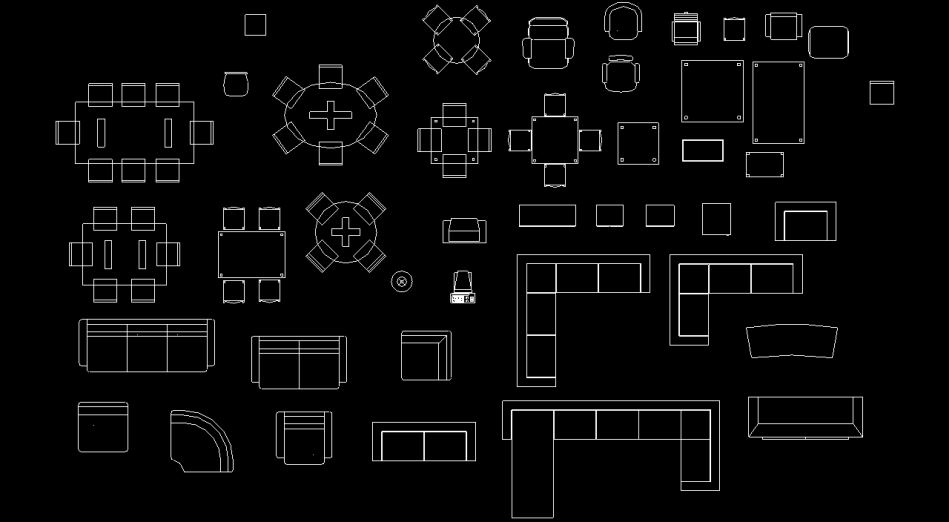 Bloques AutoCAD Gratis de Mobiliario de interior, sofás, sillones