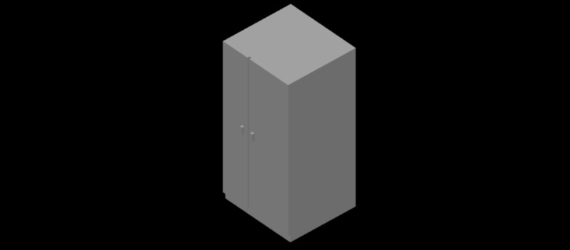 Bloques AutoCAD Gratis de nevera frigorífico de dos puertas en 3d