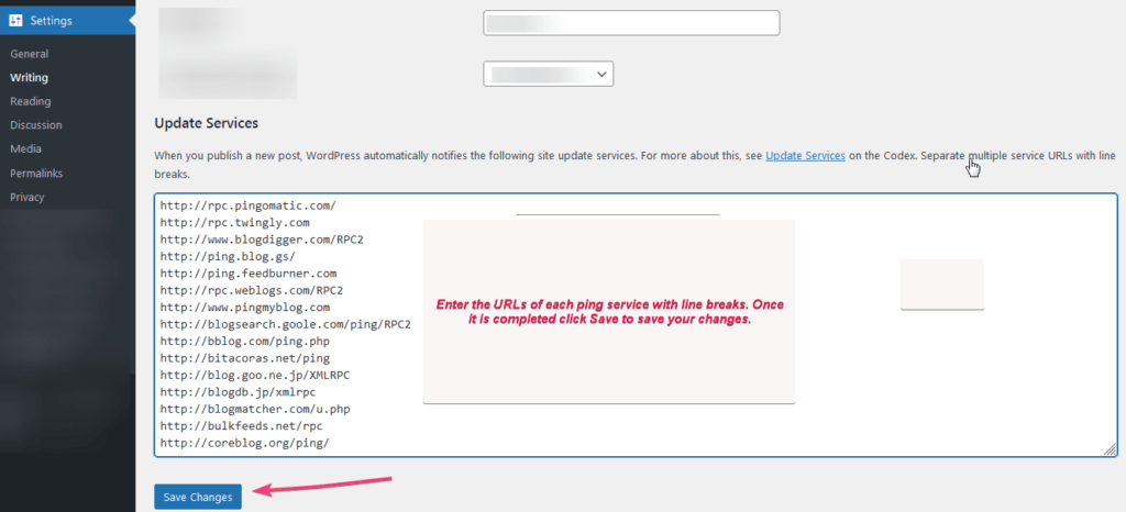 Wordpress Ping List 2023 How To Update Wordpress Ping List For Faster Indexing Of Posts(2021)? - Blowwager
