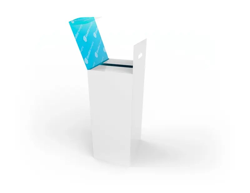 Guidance for Five Panel Hanger Box Style Blue Box Packaging