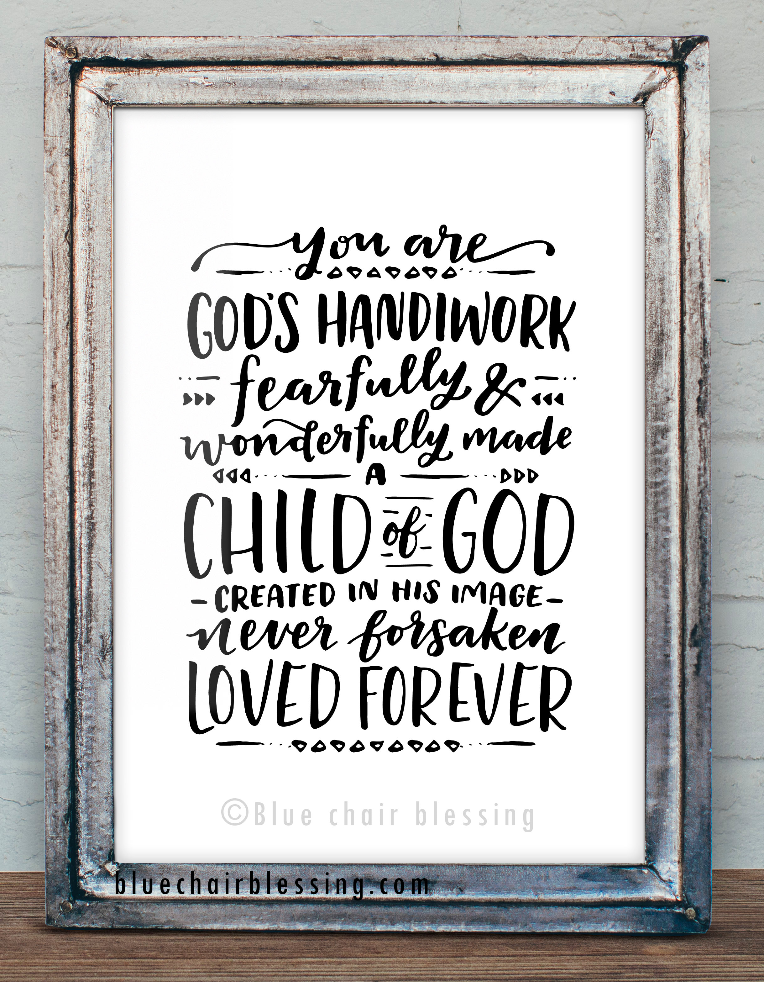 Child of God 8.5 by 11in printable art print. 3 color combos included