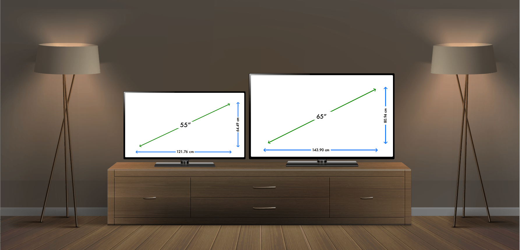Compare TV Sizes Which One to Get? (Helpful Guide) Blue Cine Tech