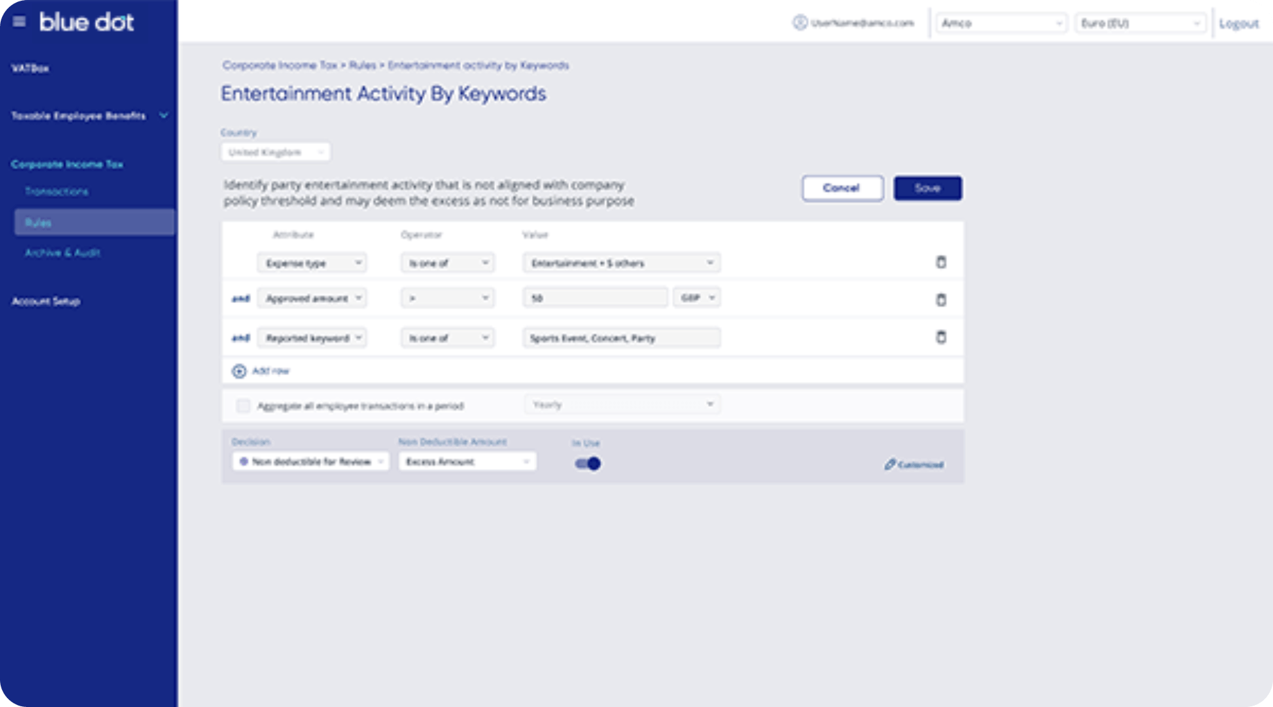 Corporate Tax (CIT) Compliance Software Blue Dot