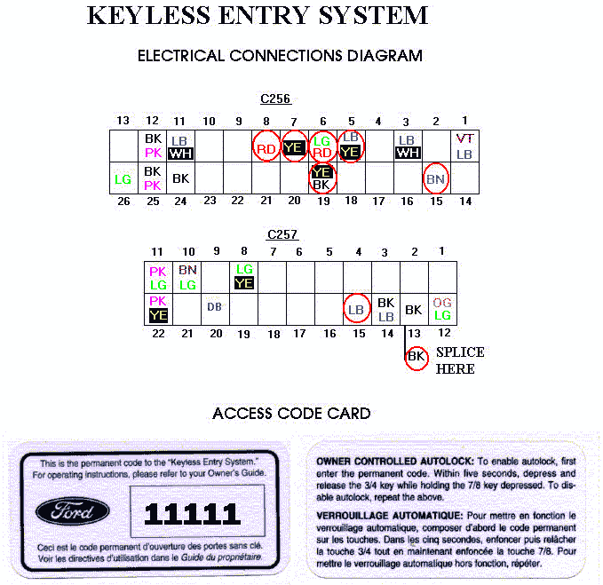 Ford Keyless Entry Key Pad Installation