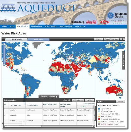 Aqueduct Atlas Helps Project Water Risks Blue Raster