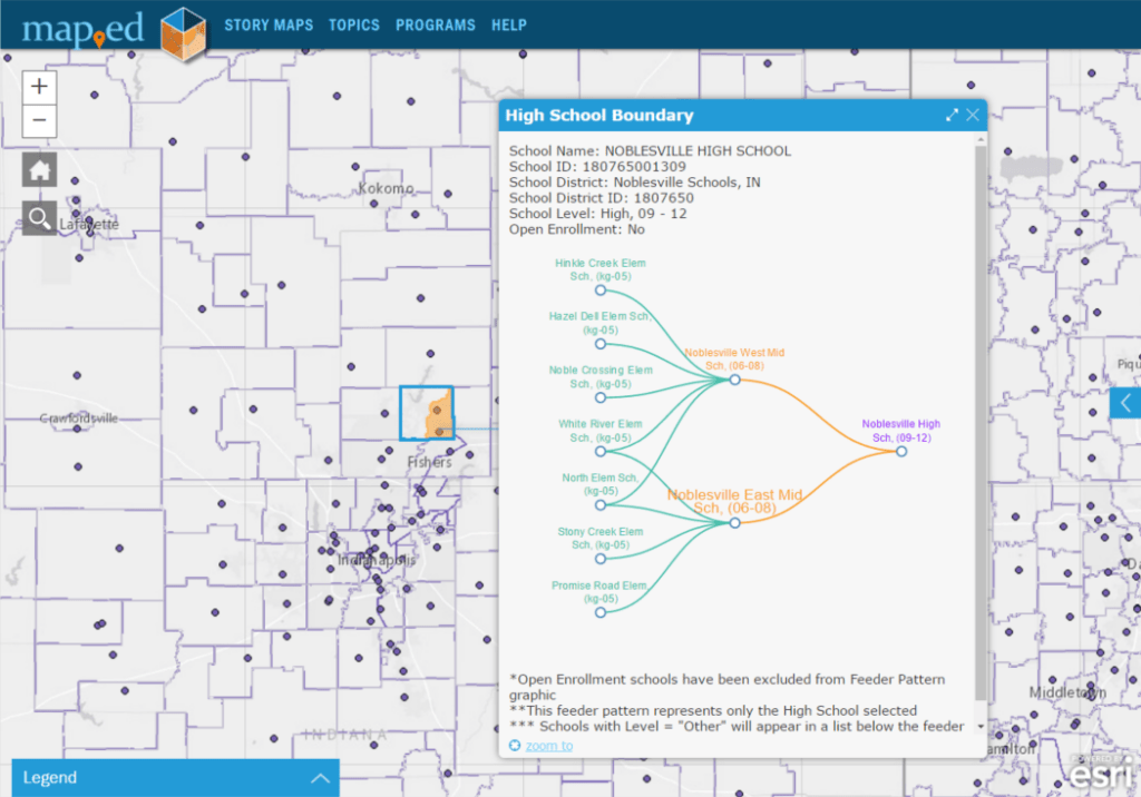 Looking Forward with MapEd School Feeder Patterns Blue Raster