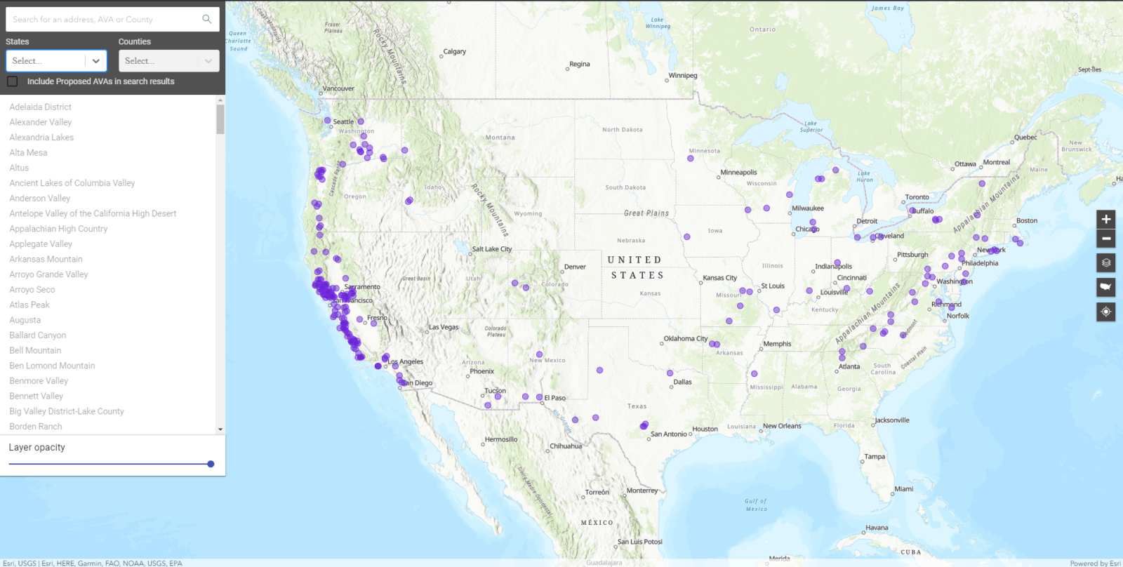 Mapping America's Wine Growing Regions Blue Raster
