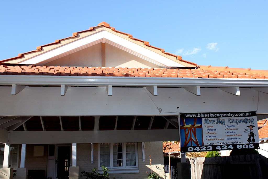 Double timber Carport with tiled Dutch gable roof Blue Sky Carpentry