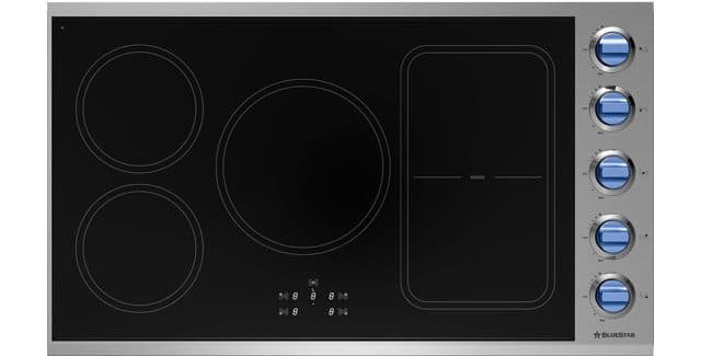 36inch BlueStar Induction Cooktop customized with blue knobs BlueStar