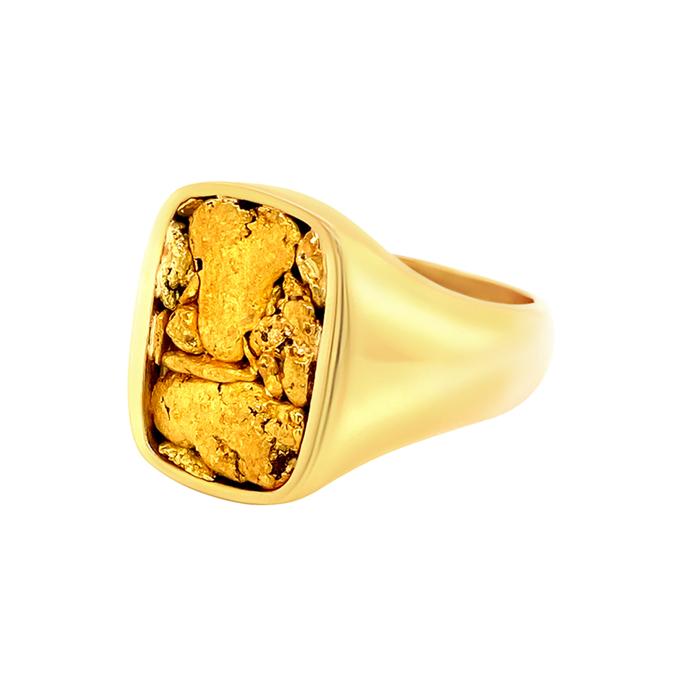 Gold Nugget Mens Ring in 14K Yellow Gold 29124657