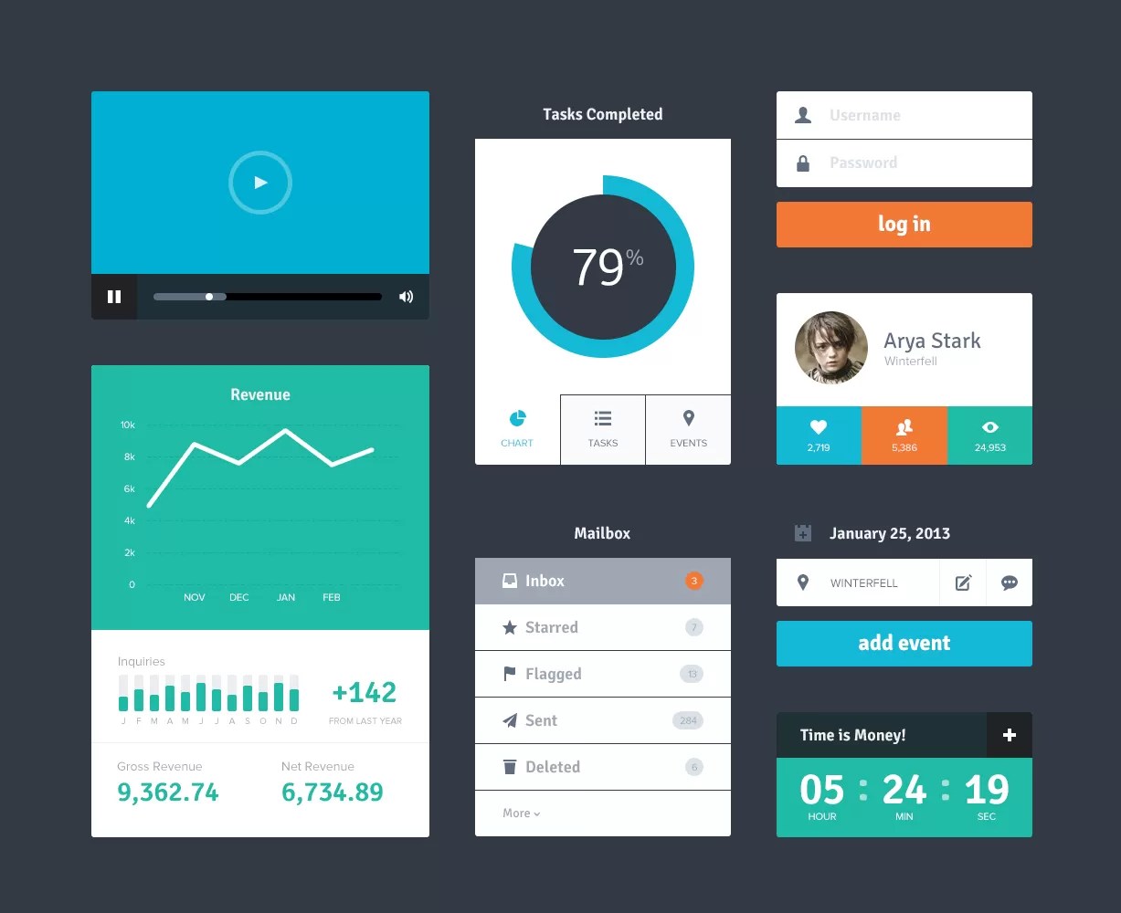 Flat Ui Kit (Psd)