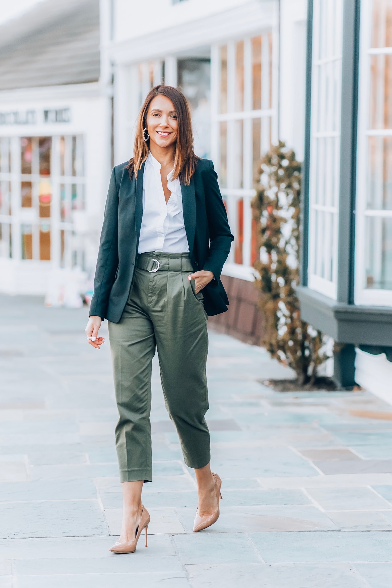 Work Pants Three Outfit Ideas Blushing Rose Style Blog