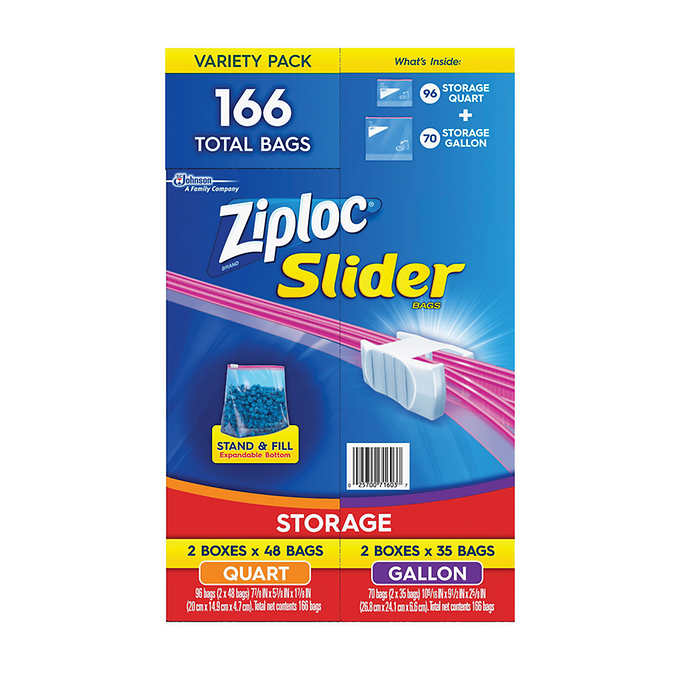 Ziploc Smart Zip Slider Bags, Variety Pack, 166count My online store