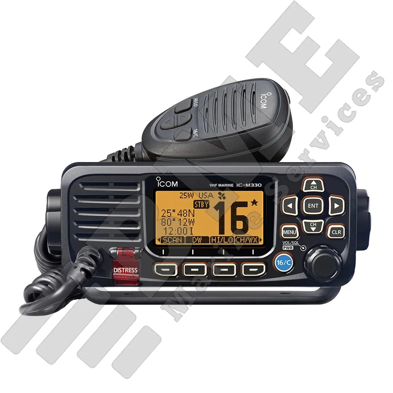 M330 Compact Fixed Mount VHF Radio Black BME Marine Services