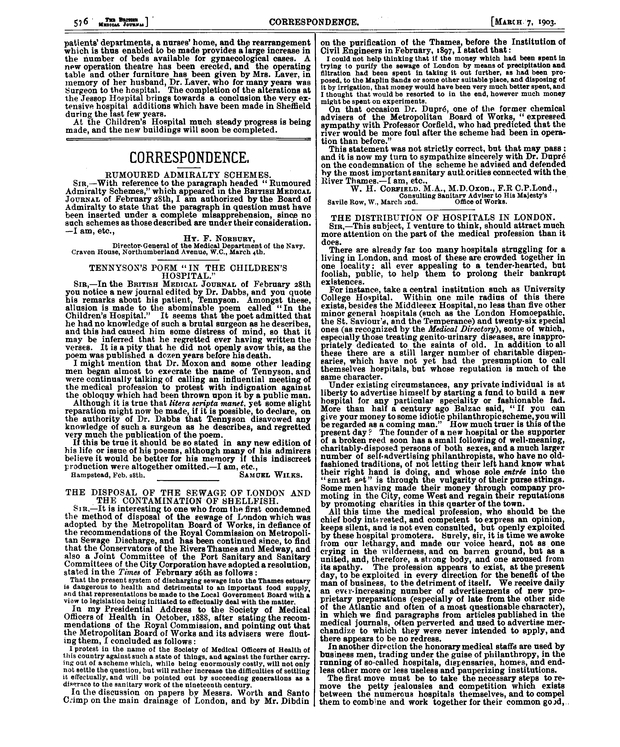 Tennyson's Poem “In the Children's Hospital.” The BMJ