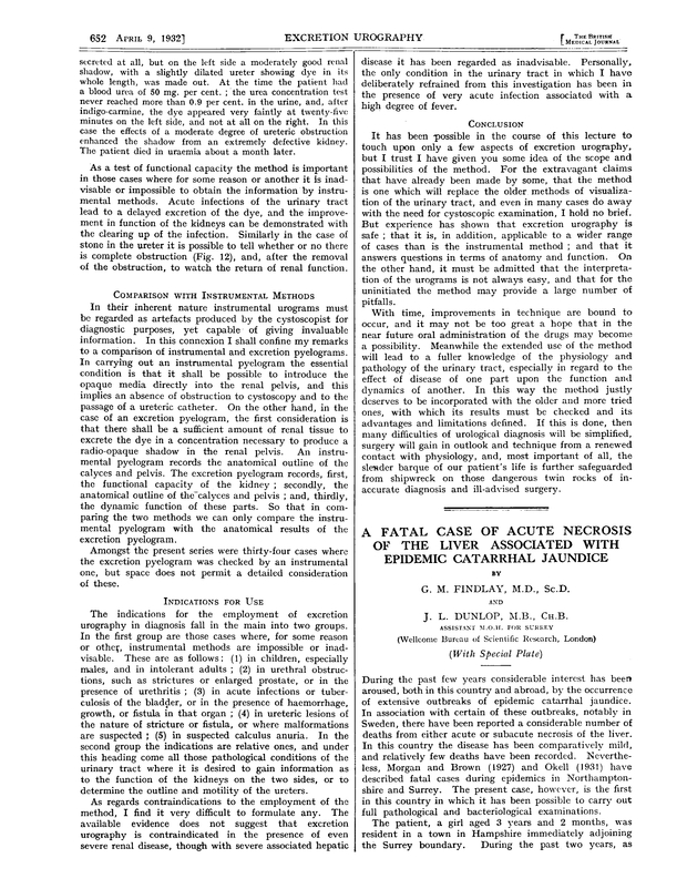 A FATAL CASE OF ACUTE NECROSIS OF THE LIVER ASSOCIATED WITH EPIDEMIC CATARRHAL JAUNDICE The BMJ
