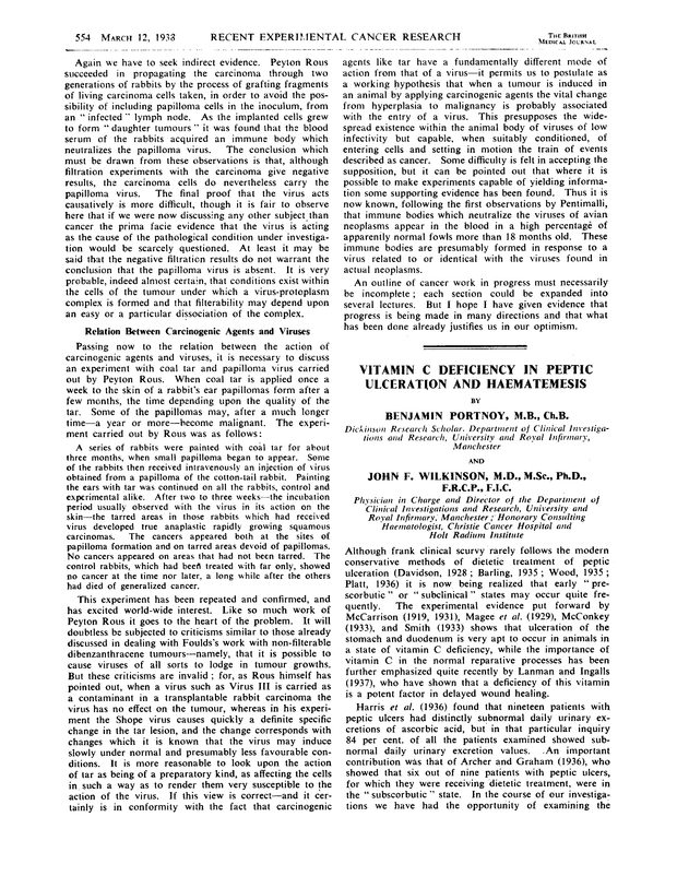 Vitamin C Deficiency in Peptic Ulceration The BMJ