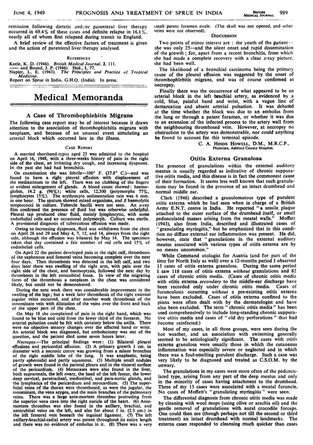 Otitis Externa Granulosa The Bmj