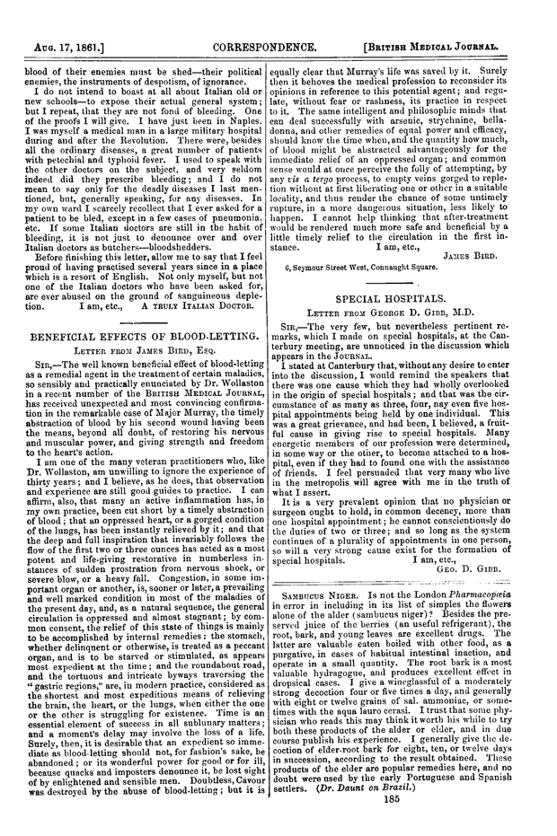 Beneficial Effects of BloodLetting The BMJ