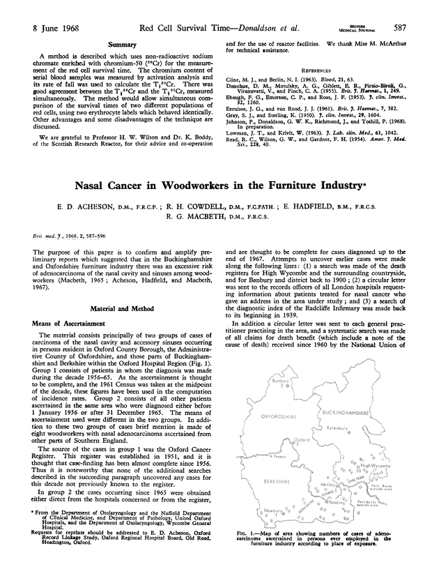 Nasal cancer in woodworkers in the furniture industry. The BMJ