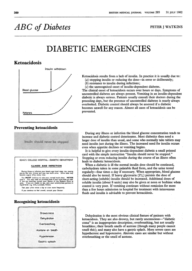 ABC of diabetes diabetic emergencies. The BMJ