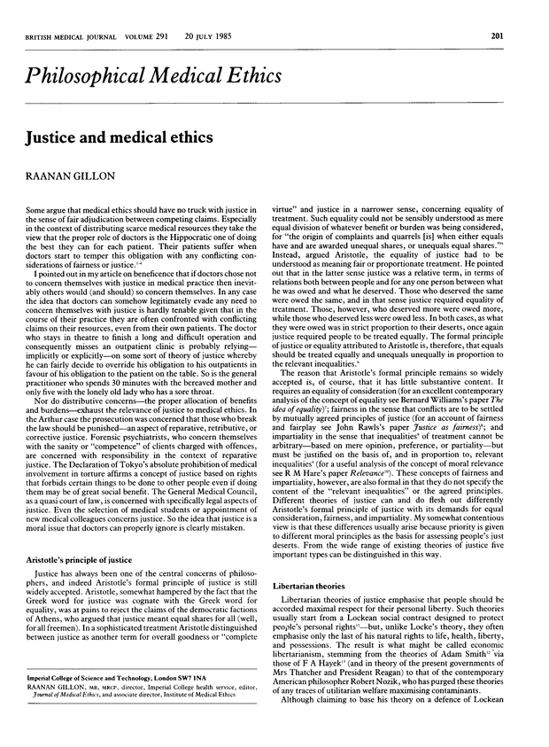 Justice and medical ethics. The BMJ