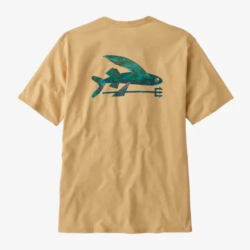 Patagonia Tee Flying Fish ResponsibiliTee Cliffs And Coves Conifer Green