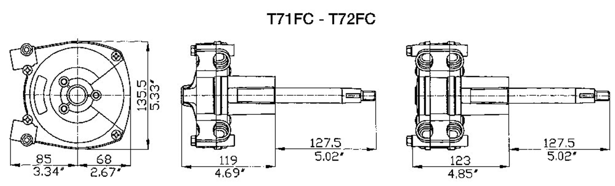 T71FC 38867 H Single Standard Rotary Helm