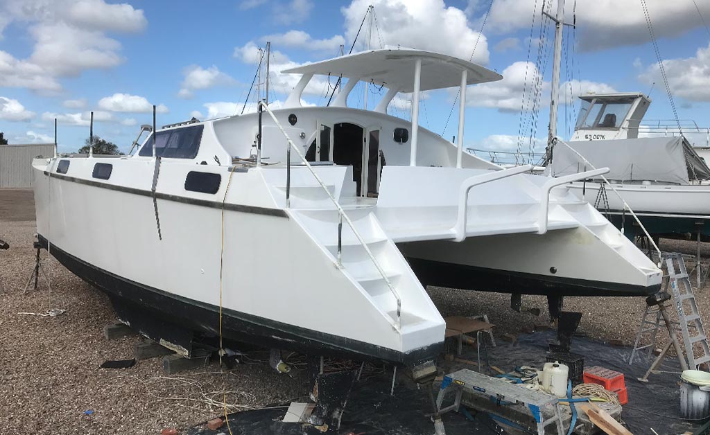Update on 40ft Catamaran Refit Boat Repairs Newcastle NSW Boatique