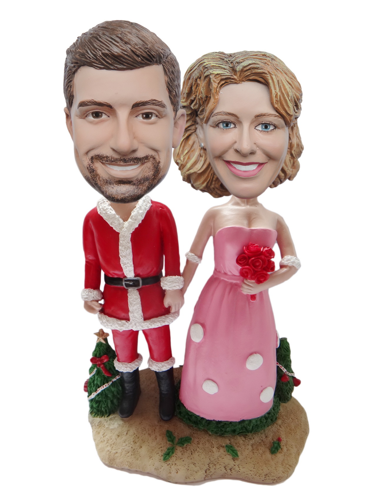 Custom Bobble Head Christmas Wedding Couple Bobblehead Christmas