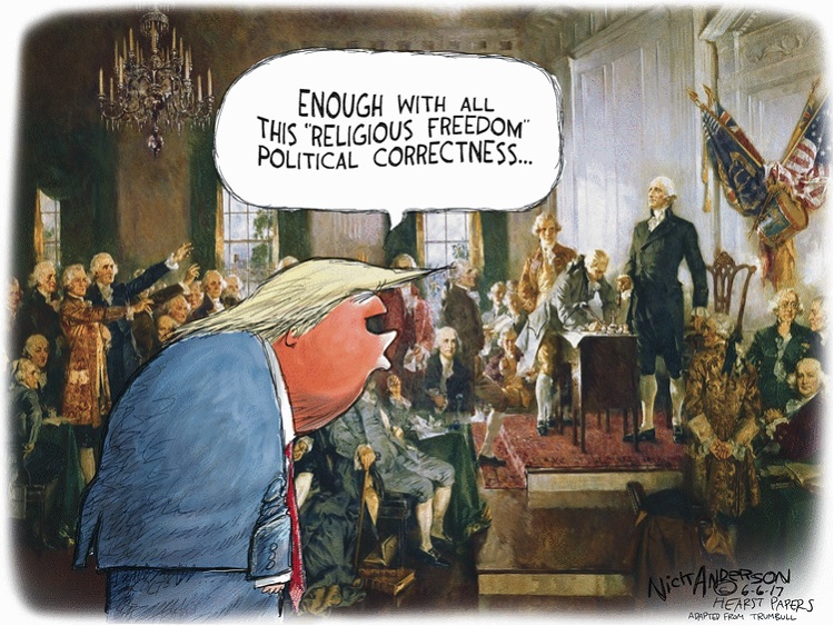 Donald Trump at the Constitutional Convention speaking to the Founding Fathers:  Enough with all thia