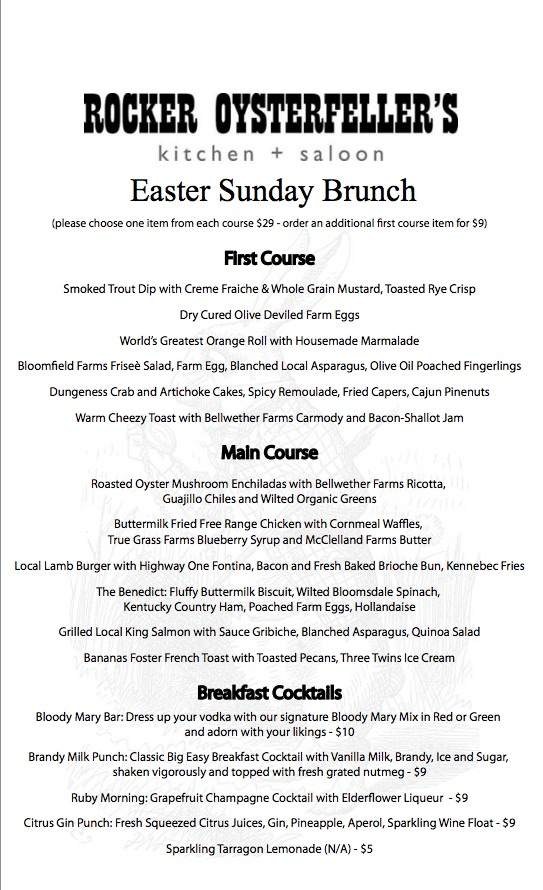 Rocker Oysterfeller’s Easter Sunday Brunch The Official Bodega Bay